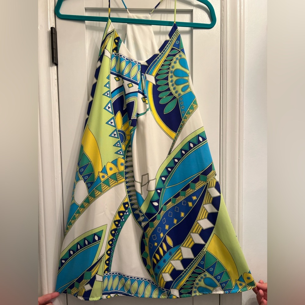 Patterned Spring Spaghetti Strap Dress